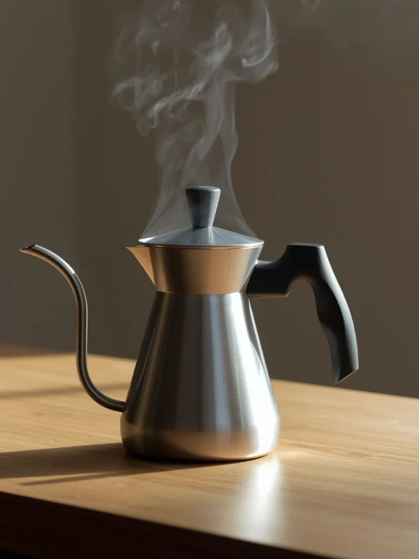 A gooseneck kettle’s narrow spout allows for precise control 