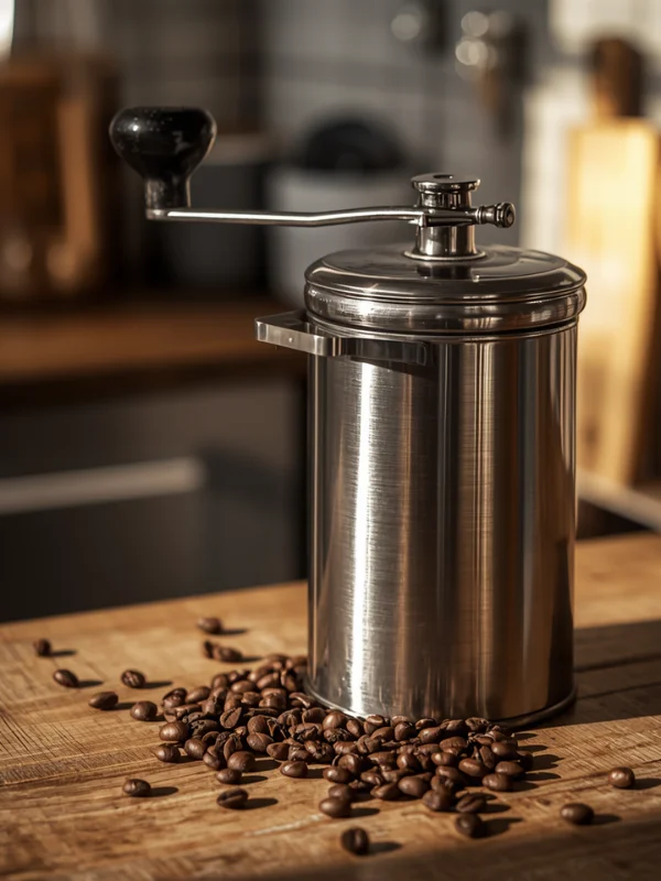 Metal coffee grinder for home brewing