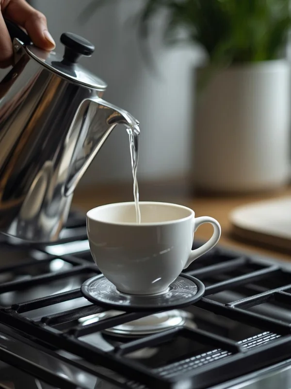 Pre-heating water to make pour over coffee at home