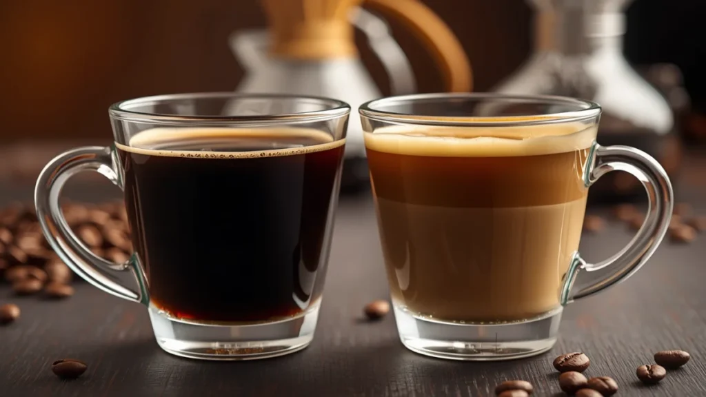 Comparison of strong and weak coffee showing effect of incorrect pour-over ratio
