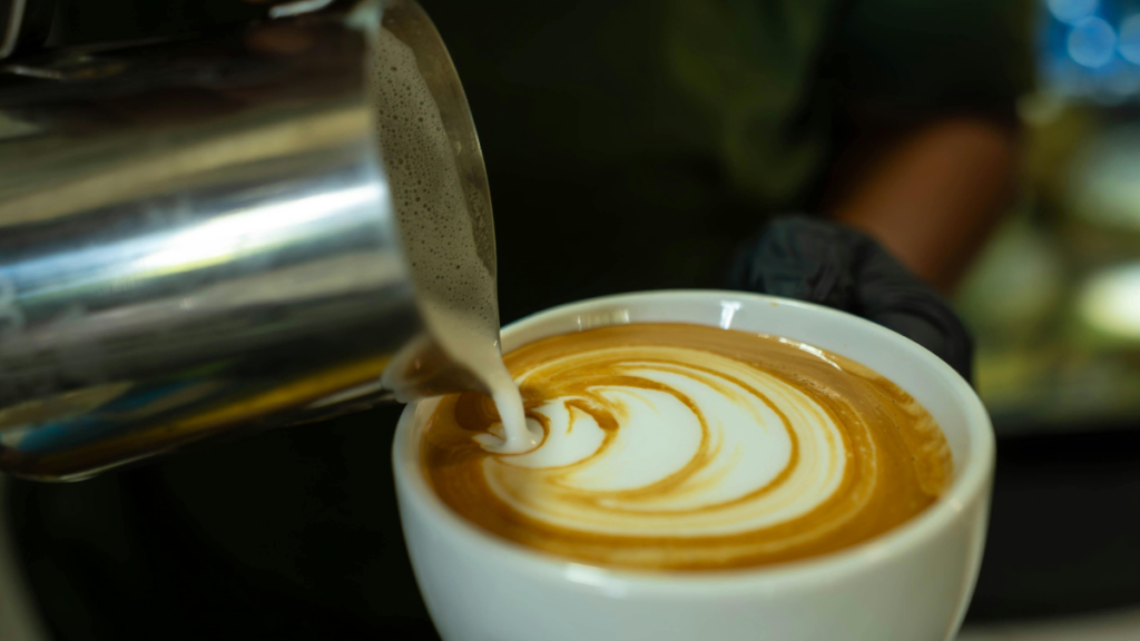 Bloom phase of pour over coffee method