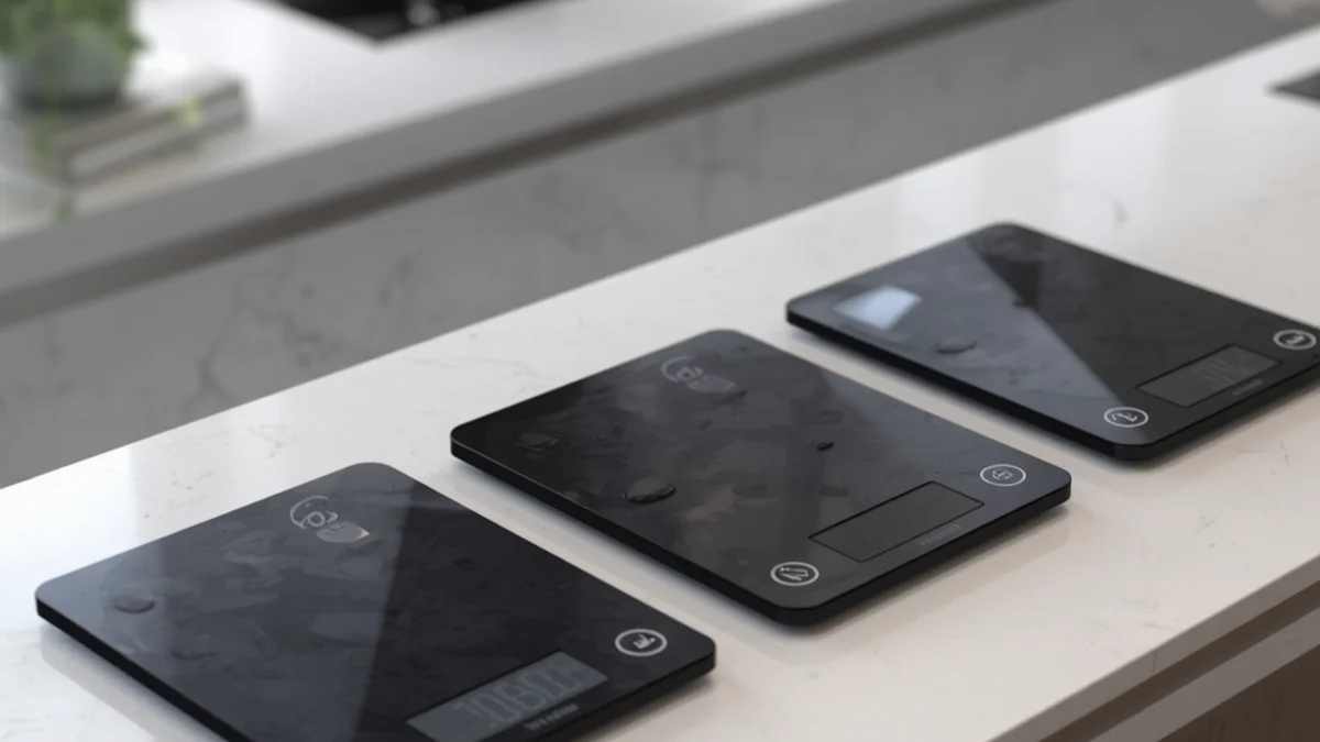 A collection of coffee digital scale