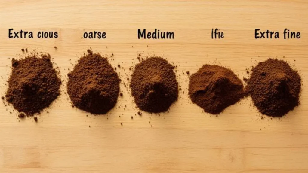 How Temperature Works with Grind Size: Various levels of ground size;best water temperature for pour over coffee