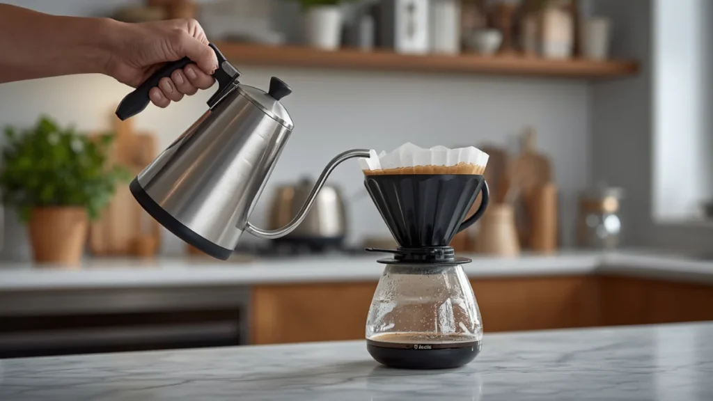 how to pour pour over coffee:Por-over coffee making