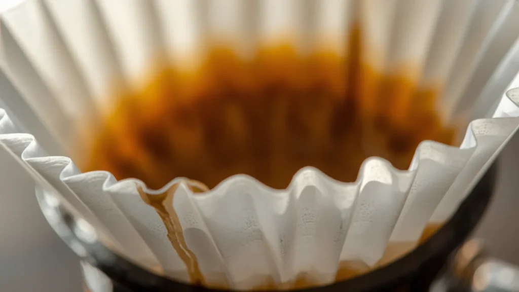 Coffee water running through a pour-over too quickly in time-lapse