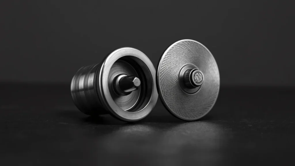 Conical burr and flat burr grinder sets side by side.